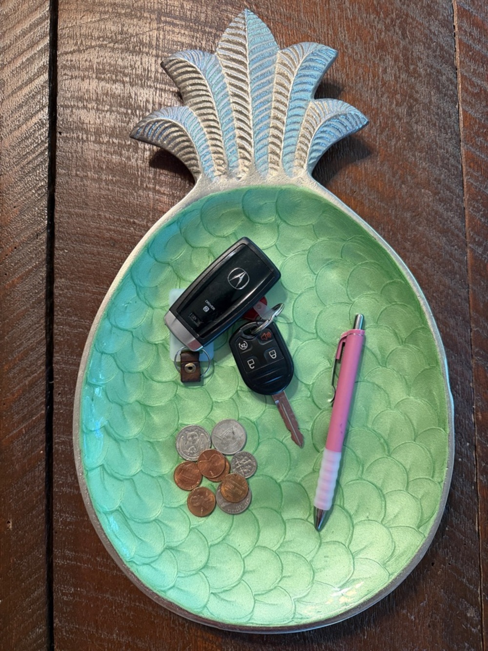 Pineapple Trinket Dish Coastal Decor Key Tray Beach House Entryway Catchall Bowl